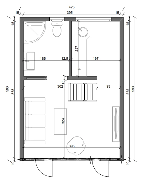 A-Frame Montažna kuća - plan